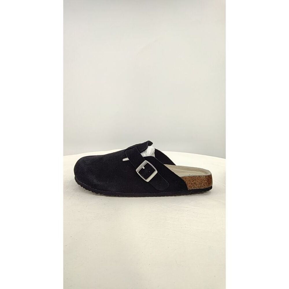 Quince Women Water Repellent Clog Mule Black Suede Shoes 11